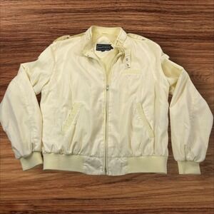 Peter England Mens XL Yellow‎ Bomber Jacket Full Zip Lightweight Casual